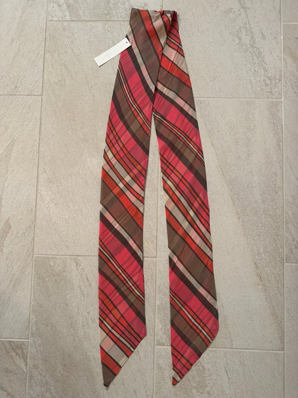 NWT TRINA TURK Los Angeles STRIPED SILK TWILLY / HAIR SCARF PREPPY CONTEMPORARY